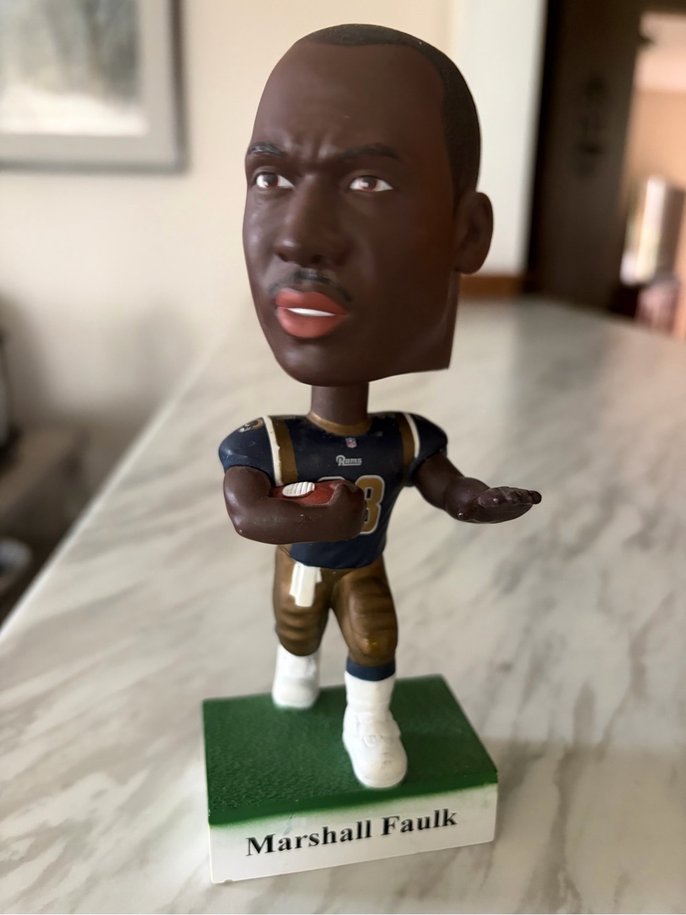 Marshall Faulk Bobblehead in Navy & Gold Jersey